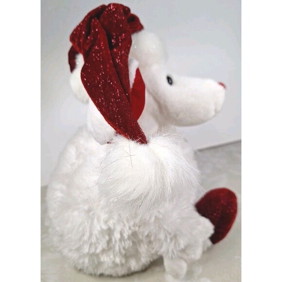 Dan Dee Collectors Choice White Christmas Mouse Red Hat Stuffed Animal Plush Toy - Picture 6 of 7